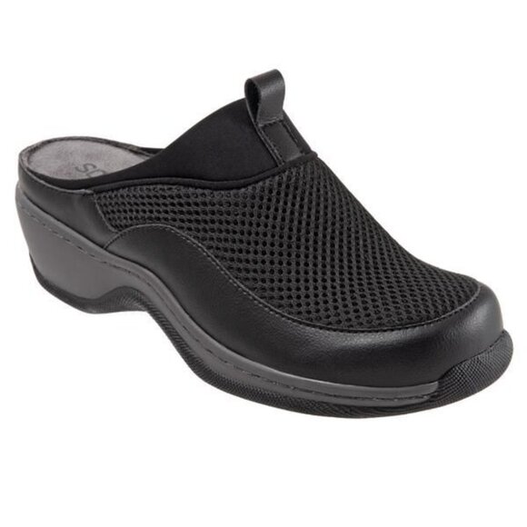 NIB Softwalk Aberdeen Mule Comfort Shoes Sz 8W Black Lightweight Slip On Casual - Picture 1 of 12